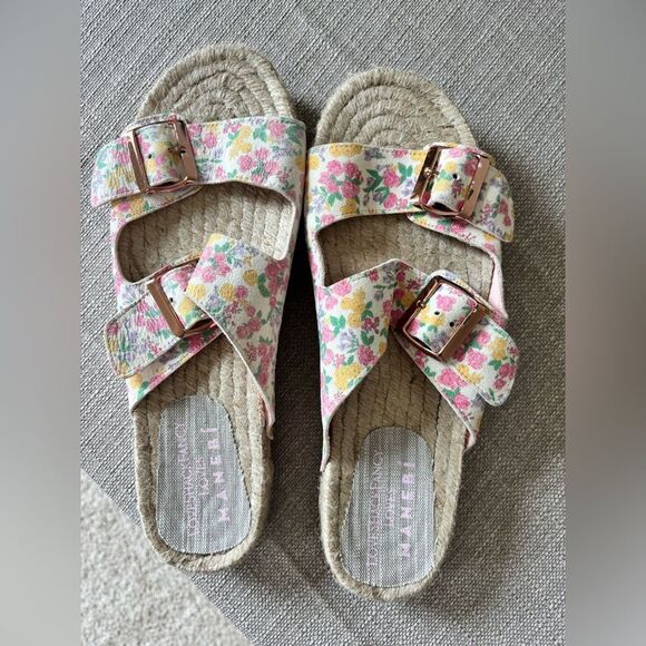 LoveShackFancy x Manebí Nordic Floral Leather Espadrille Slides✨ - Picture 8 of 12